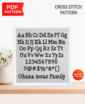 ABC Alphabet Cross Stitch Pattern PDF, Uppercase and Lowercase Font with Numbers and Symbols, Custom Name Embroidery Design Instant Download - NuttyHappyHobby