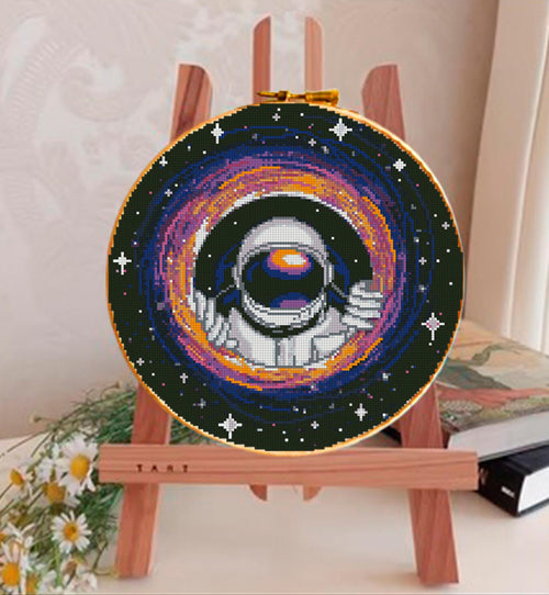 Astronaut Cross Stitch Pattern PDF, Galaxy Space Embroidery Design, Cosmic Astronaut Cross Stitch Chart, Sci - Fi Needlework, Instant Download - NuttyHappyHobby