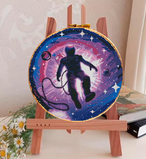 Astronaut Cross Stitch Pattern PDF, Galaxy Space Embroidery Design, Cosmic Astronaut Cross Stitch Chart, Sci - Fi Needlework, Instant Download - NuttyHappyHobby