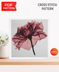 Black Rose Cross Stitch Pattern PDF, Gothic Floral Embroidery Chart, Dark Botanical Flower Design, Monochrome Modern Cross Stitch, Download - NuttyHappyHobby