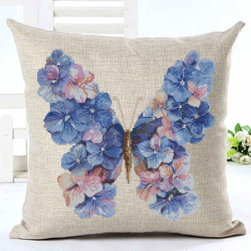 Blue Butterfly Cross Stitch Pattern PDF, Floral Butterfly Embroidery Design, Botanical Nature Cross Stitch Chart, Spring Needlepoint - NuttyHappyHobby