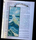 Bookmark, Japanese Wave Cross Stitch Pattern PDF, Great Wave Bookmark Embroidery Design, Ocean Landscape Mini Cross Stitch Digital Download - NuttyHappyHobby