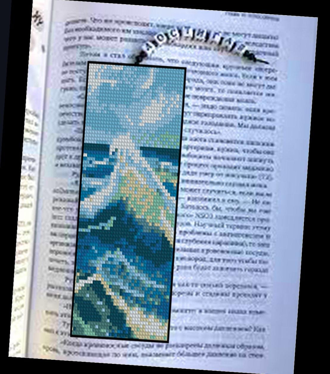 Bookmark, Japanese Wave Cross Stitch Pattern PDF, Great Wave Bookmark Embroidery Design, Ocean Landscape Mini Cross Stitch Digital Download - NuttyHappyHobby