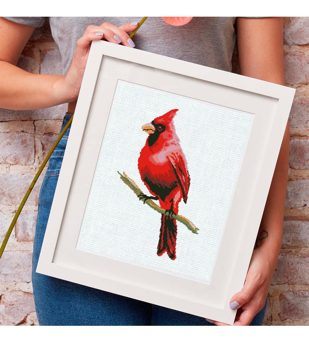 Cardinal Birds Cross Stitch Pattern Set PDF, Red Cardinal Couple & Flying Cardinal, Round Hoop Embroidery Charts, Nature Wall Art, download - NuttyHappyHobby