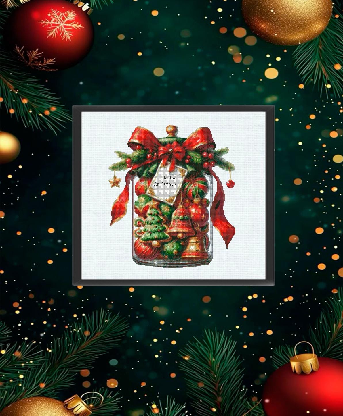 Christmas Bells Cross Stitch Pattern PDF, Holiday Ornament Embroidery Chart, Festive Christmas Decor Needlework, Winter Cross Stitch Design - NuttyHappyHobby
