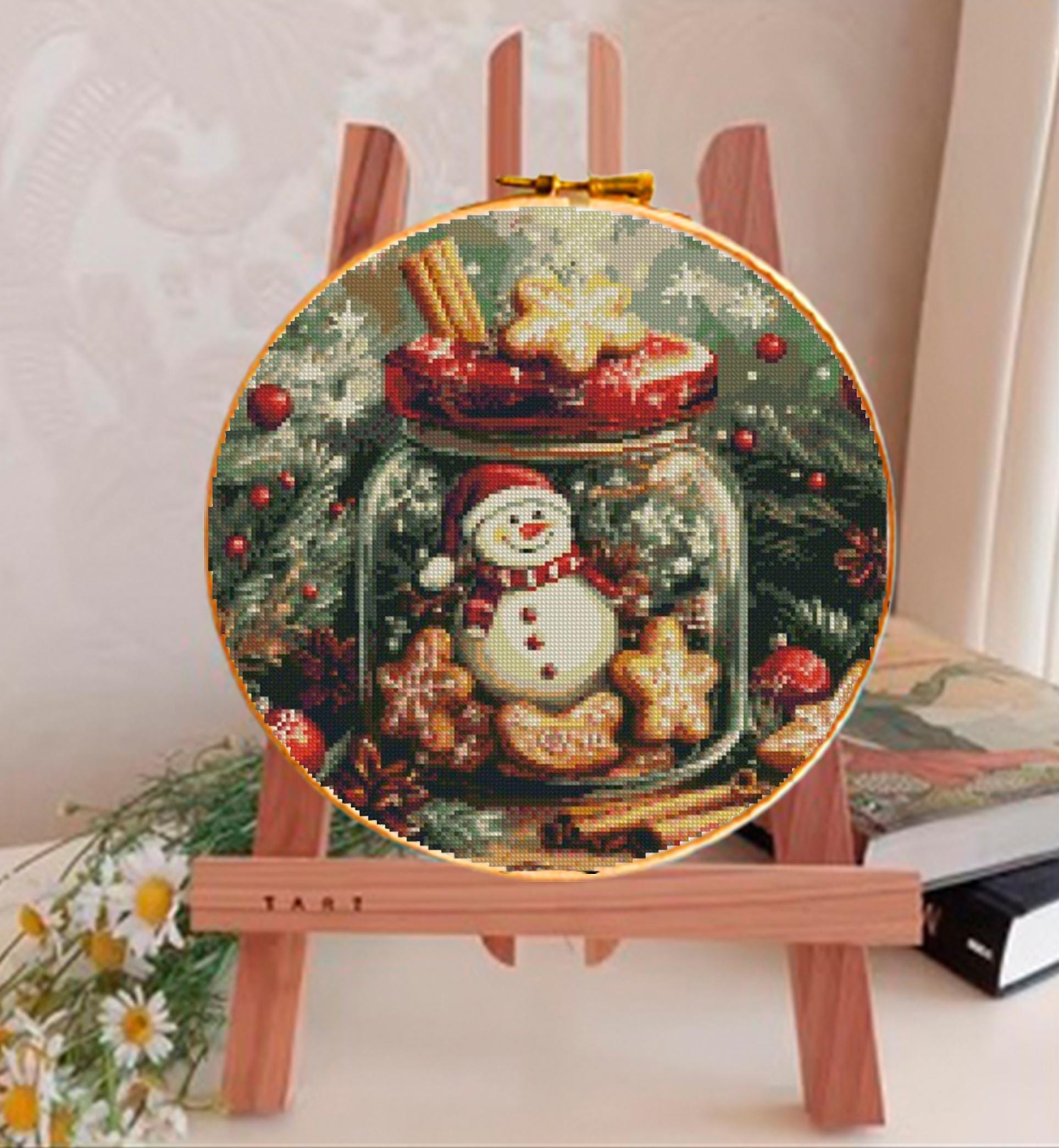 Christmas Snowman Cross Stitch Pattern PDF, Snow Globe Embroidery Design, Winter Holiday Needlework Chart, Festive Christmas Decor, gifts - NuttyHappyHobby