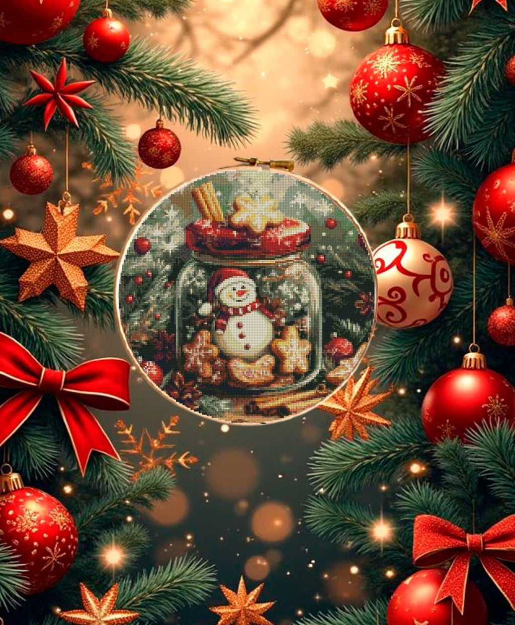 Christmas Snowman Cross Stitch Pattern PDF, Snow Globe Embroidery Design, Winter Holiday Needlework Chart, Festive Christmas Decor, gifts - NuttyHappyHobby