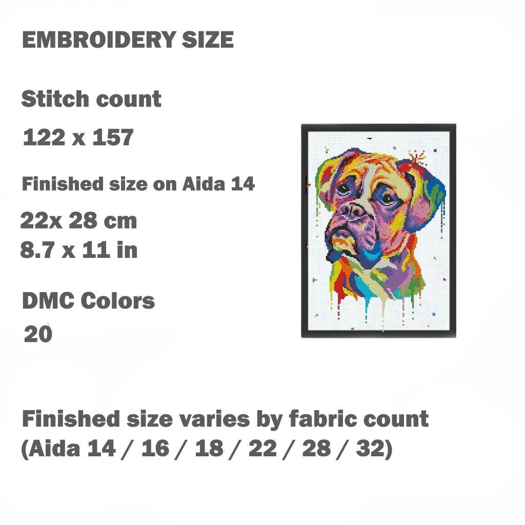 Colorful Dog Cross Stitch Pattern Set of 5, Modern Rainbow Dog Portraits, Premium Embroidery Bundle, Pitbull Golden Retriever Boxer Aussie - NuttyHappyHobby