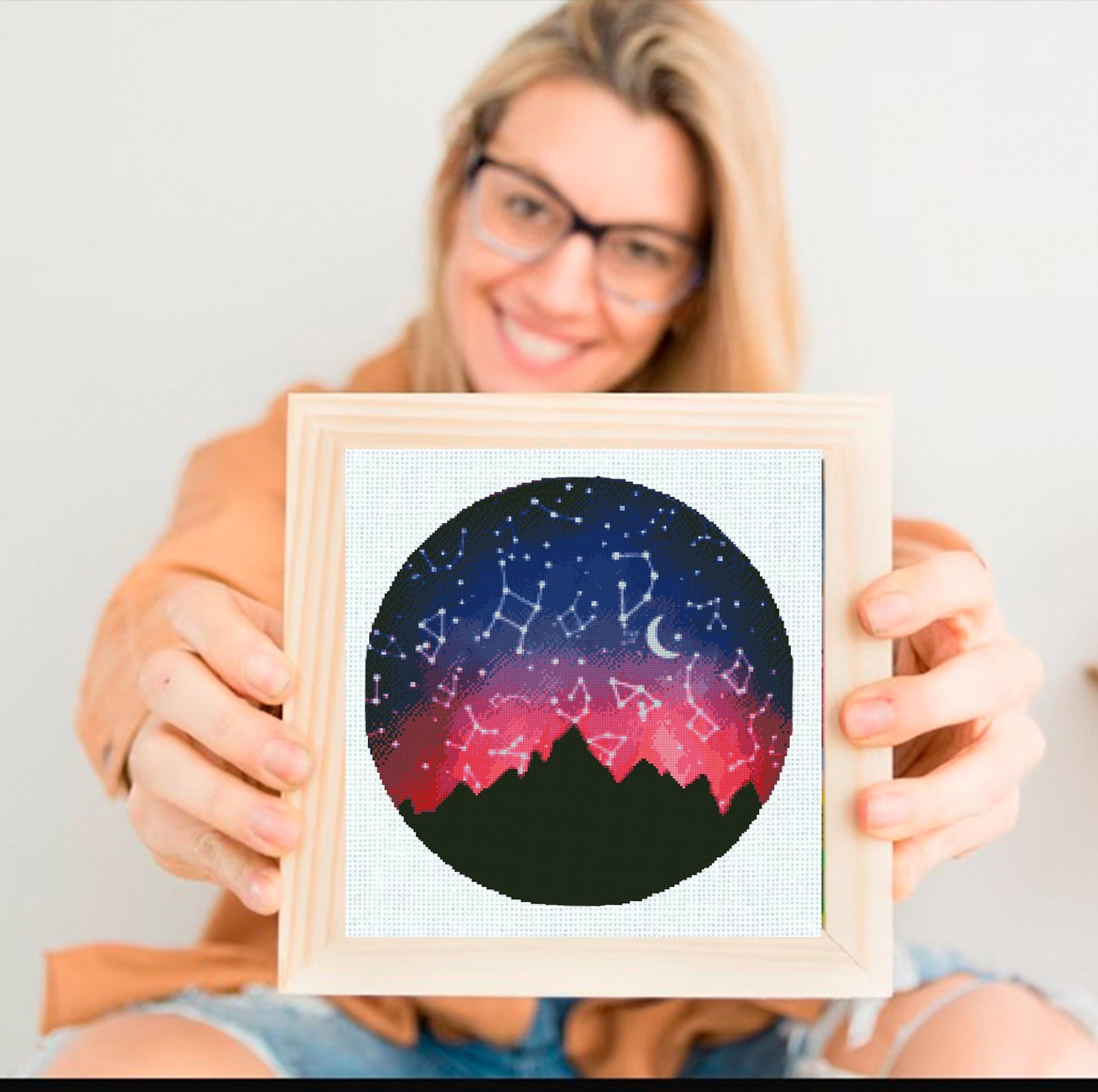 Constellation Cross Stitch Pattern PDF, Zodiac Night Sky Embroidery Design, Star Map Cross Stitch Chart, Astrology Needlework, download pdf - NuttyHappyHobby