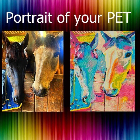 Custom Animal Portrait Cross Stitch Pattern From Photo, Personalized Pet Embroidery Pattern PDF, Animal Photo To Cross Stitch Design - NuttyHappyHobby