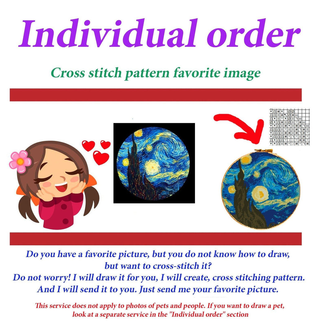 Custom Cross Stitch Pattern From Photo, Personalized Embroidery Pattern PDF, Custom Cross Stitch Design, Convert Image To Stitch Pattern - NuttyHappyHobby