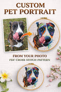 Custom Dog Cross Stitch Pattern From Photo, Personalized Pet Portrait Embroidery Pattern PDF, Dog Photo To Cross Stitch Design, Cat Custom - NuttyHappyHobby