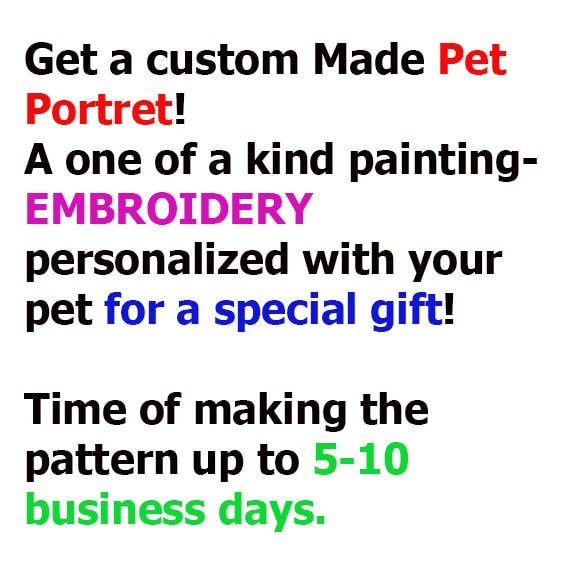 Custom Dog Cross Stitch Pattern From Photo, Pet Portrait Without Background, Personalized Dog Embroidery Pattern PDF, Cat Portrait Pattern - NuttyHappyHobby