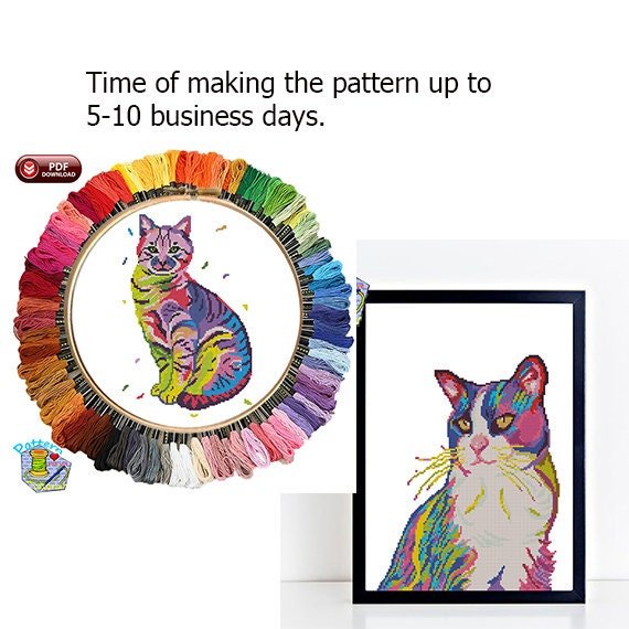 Custom Dog Portrait Cross Stitch Pattern From Photo, Personalized Pet Embroidery Pattern PDF, Dog Photo To Cross Stitch Design pdf - NuttyHappyHobby