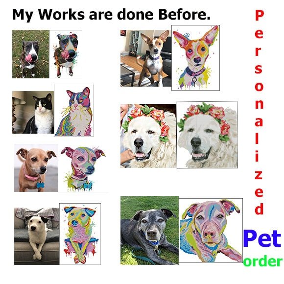 Custom Pet Portrait Cross Stitch Pattern From Photo, Personalized Dog Cat Embroidery Pattern PDF, Pet Portrait Cross Stitch Design - NuttyHappyHobby