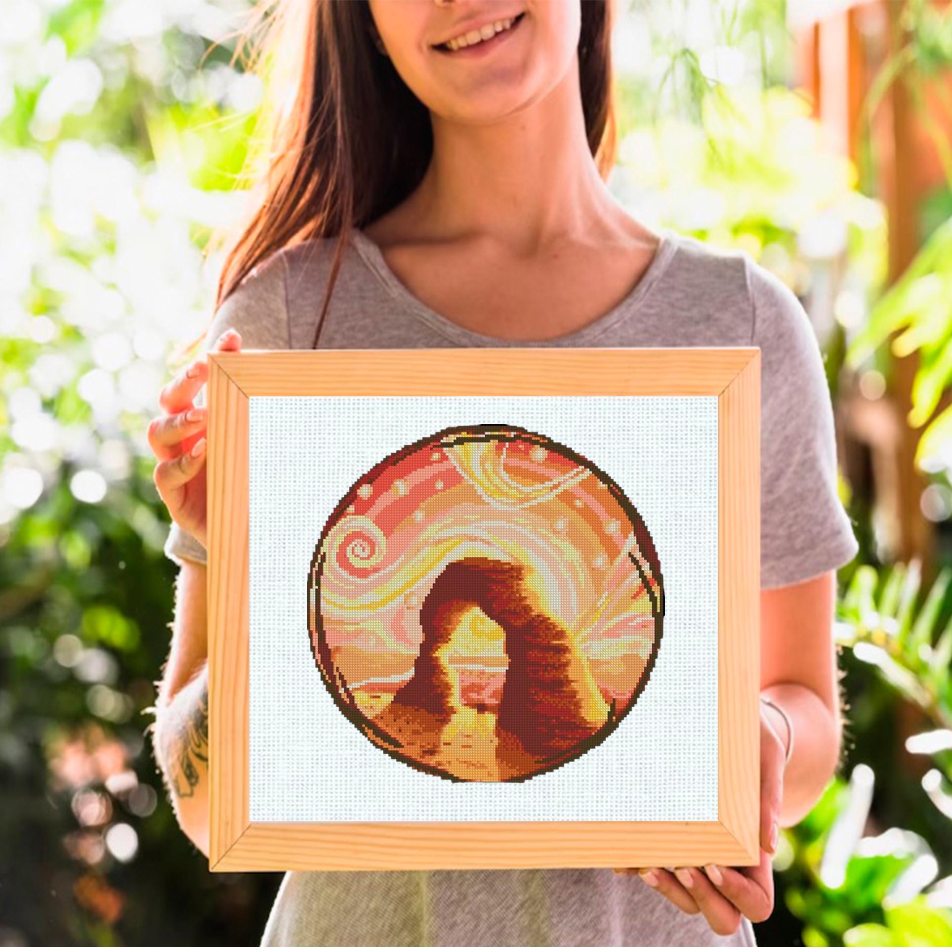 Desert Arch Cross Stitch Pattern PDF, Canyon Rock Landscape Embroidery Design, Sunset Desert Hoop Art Modern Cross Stitch, Download PDF - NuttyHappyHobby