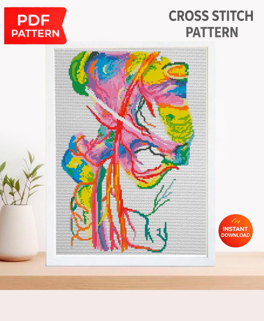 Femoral Artery Cross Stitch Pattern PDF, Human Anatomy Embroidery Pattern, Medical Cross Stitch, Instant Download, Biology Art, DMC Chart - NuttyHappyHobby