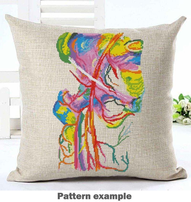 Femoral Artery Cross Stitch Pattern PDF, Human Anatomy Embroidery Pattern, Medical Cross Stitch, Instant Download, Biology Art, DMC Chart - NuttyHappyHobby