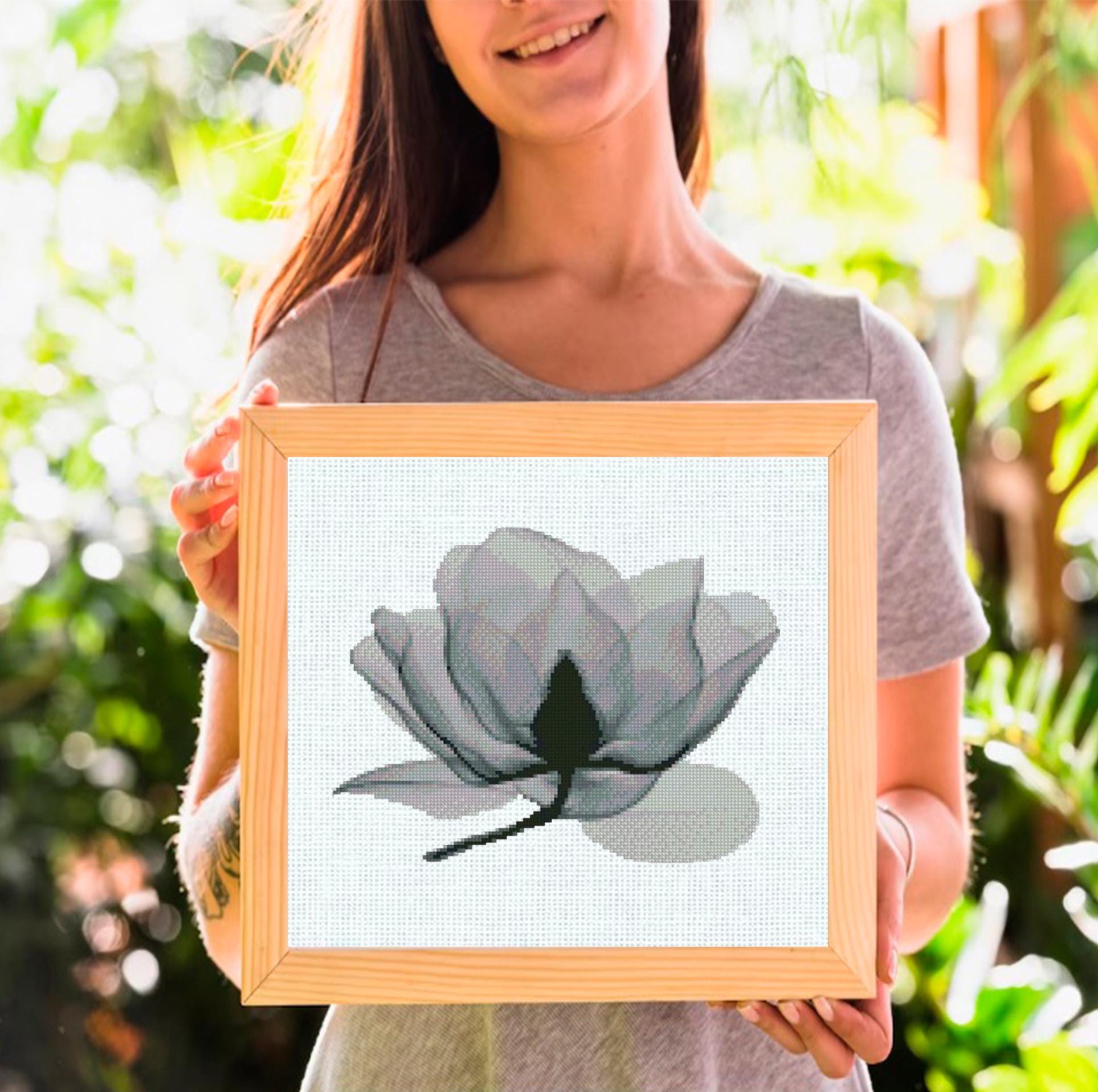 Flower Cross Stitch Pattern Set PDF, Botanical Embroidery Collection, Floral Cross Stitch Bundle, Modern Needlework Designs Instant Download - NuttyHappyHobby