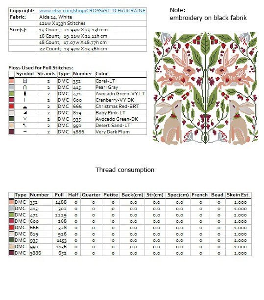 Folk Forest Animals Cross Stitch Pattern PDF, Scandinavian Woodland Embroidery Design, Nordic Folk Art Wall Decor, Instant Download Chart - NuttyHappyHobby
