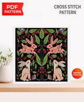 Folk Forest Animals Cross Stitch Pattern PDF, Scandinavian Woodland Embroidery Design, Nordic Folk Art Wall Decor, Instant Download Chart - NuttyHappyHobby