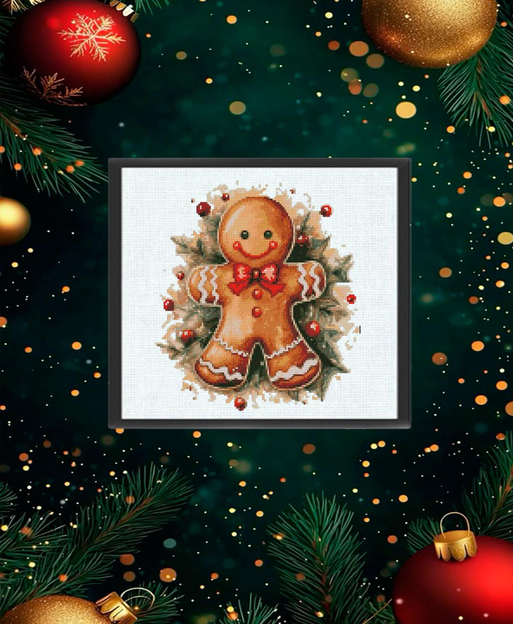 Gingerbread Man Cross Stitch Pattern PDF, Christmas Ornament Embroidery Design, Cute Holiday Cross Stitch Chart, Festive Needlework download - NuttyHappyHobby