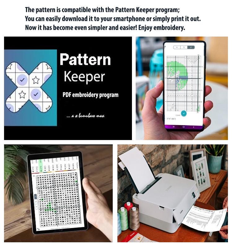 Green Leaves Botanical Cross Stitch Pattern PDF, Modern Minimal Leaf Wall Art, Nature Embroidery Chart, Instant Download, Scandinavian decor - NuttyHappyHobby