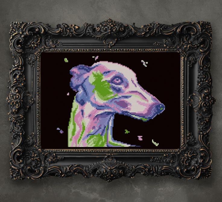 Greyhound Cross Stitch Pattern PDF, Greyhound Dog Embroidery Design, Dog Breed Cross Stitch Chart, Dog Lover Gift Pattern, install download - NuttyHappyHobby