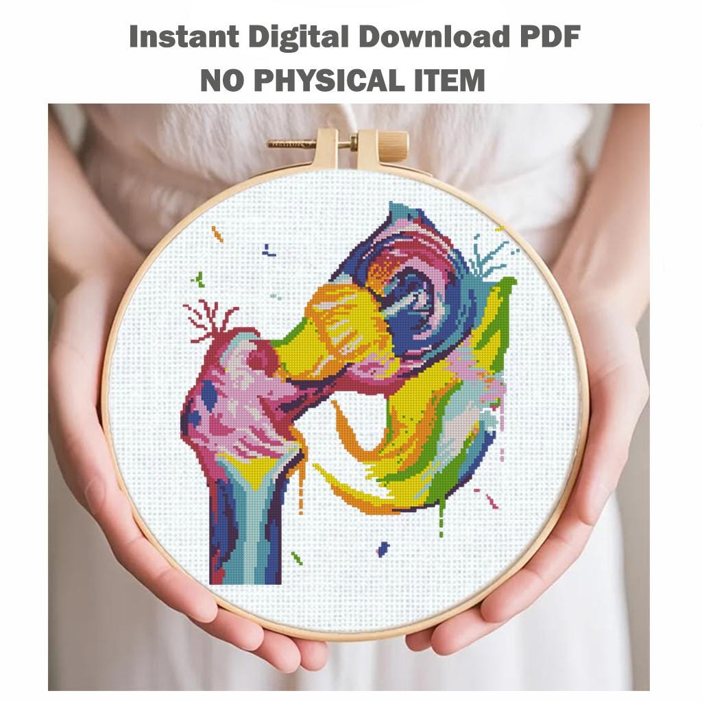 Hip Joint Anatomy Cross Stitch Pattern PDF, Colorful Pelvis Embroidery Chart, Medical Illustration Needlepoint, Orthopedic Art, Download - NuttyHappyHobby