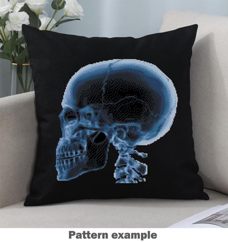 Human Anatomy X Ray Cross Stitch Bundle PDF, Skull Brain Heart Hand Rib Cage Embroidery Patterns, Medical Wall Art Set, Pattern Keeper - NuttyHappyHobby