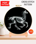 Llama Skeleton Cross Stitch Pattern PDF, X Ray Animal Anatomy Embroidery Design, Gothic Veterinary Wall Art Download - NuttyHappyHobby