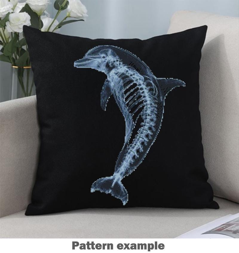 Marine Animal X Ray Cross Stitch Pattern Set PDF, Lobster Dolphin Whale Skeleton Anatomy Embroidery Design, Ocean Science Wall Art Bundle - NuttyHappyHobby