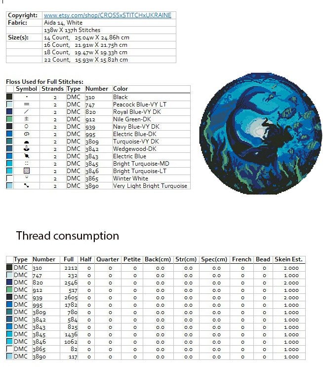 Mermaid Cross Stitch Pattern Set PDF, Ocean Fantasy Cross Stitch Bundle, Mermaid and Sea Life Embroidery Designs, Cross Stitch Download pdf - NuttyHappyHobby