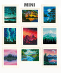 Mini Landscape Cross Stitch Bundle PDF, Small Nature Embroidery Patterns, Mountain Forest Counted Cross Stitch Set Designs Digital Download - NuttyHappyHobby