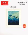 Mini Ocean Cross Stitch Pattern PDF, Underwater Fish Embroidery Design, Sea Life Mini Cross Stitch Landscape Digital Download pdf - NuttyHappyHobby
