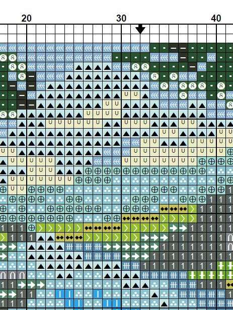 Mini River Landscape Cross Stitch Pattern PDF, Mountain Valley Nature Embroidery Design, Forest Stream Modern Mini Cross Stitch, masterpiece - NuttyHappyHobby