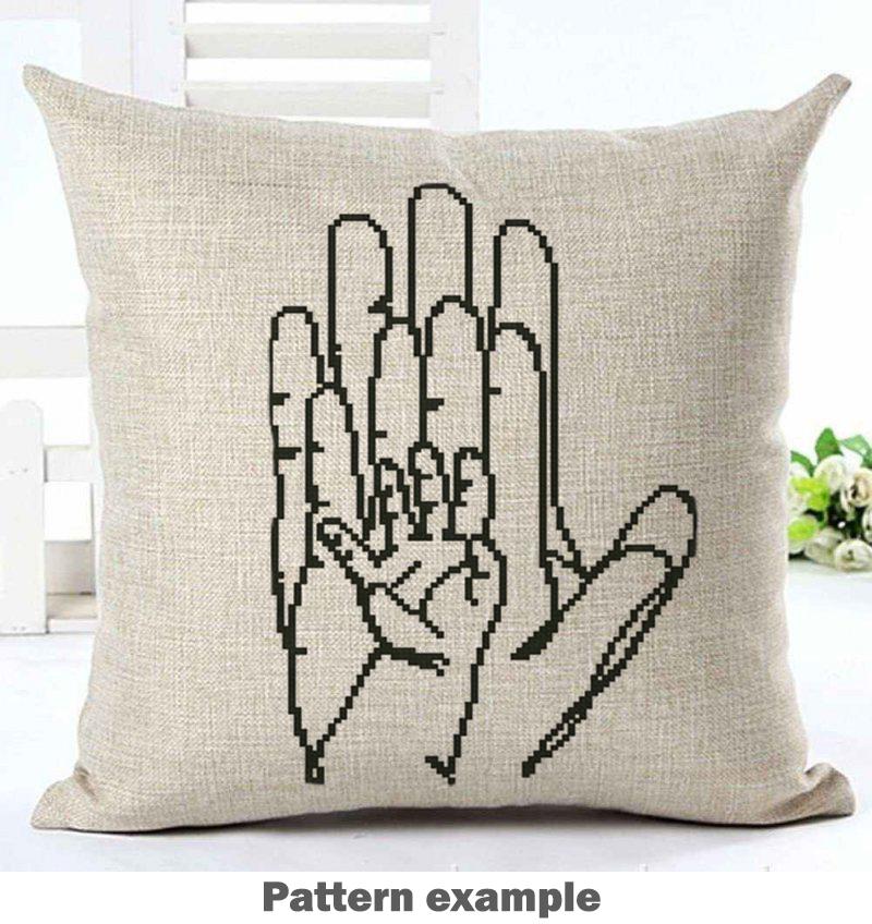 Mother and Child Cross Stitch Pattern PDF, Family Hands Embroidery Design, Minimalist Love Cross Stitch, Modern Line Art Pattern, Download - NuttyHappyHobby