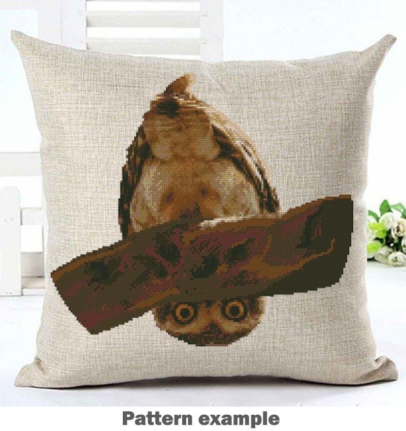 Owl Cross Stitch Pattern Set of 2 PDF Bird Embroidery Cute Owls Animal Pattern Woodland Modern Instant Download Gift - NuttyHappyHobby