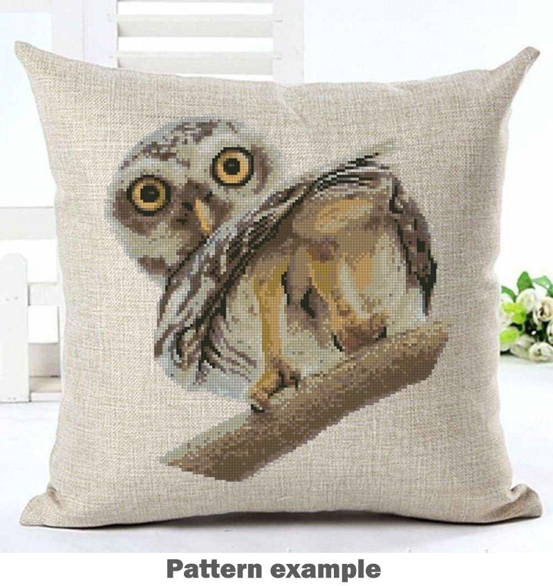 Owl Cross Stitch Pattern Set of 2 PDF Bird Embroidery Cute Owls Animal Pattern Woodland Modern Instant Download Gift - NuttyHappyHobby