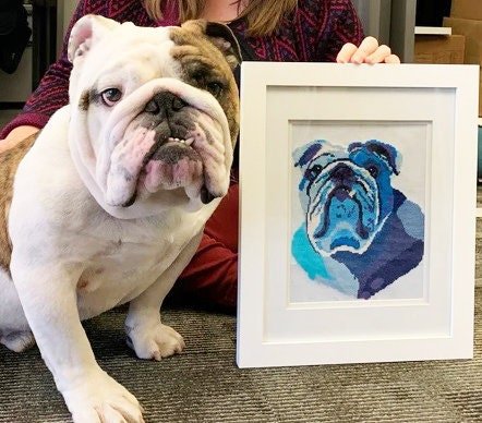 Portrait PET Embroidery digital Pet portrait watercolor, custom cat portrait, custom dog portrait, Individual order cross stitch pattern - NuttyHappyHobby