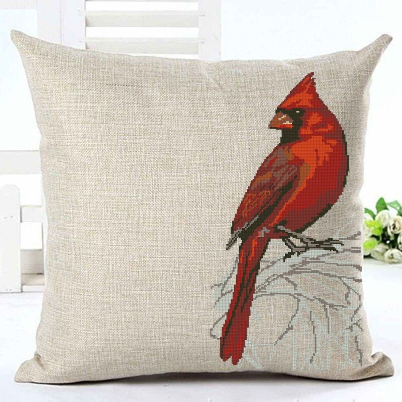 Red Cardinal Bird Cross Stitch Pattern PDF, Cardinal Embroidery Design, Northern Cardinal Needlepoint Chart, Bird Lover Gift, Wildlife Decor - NuttyHappyHobby