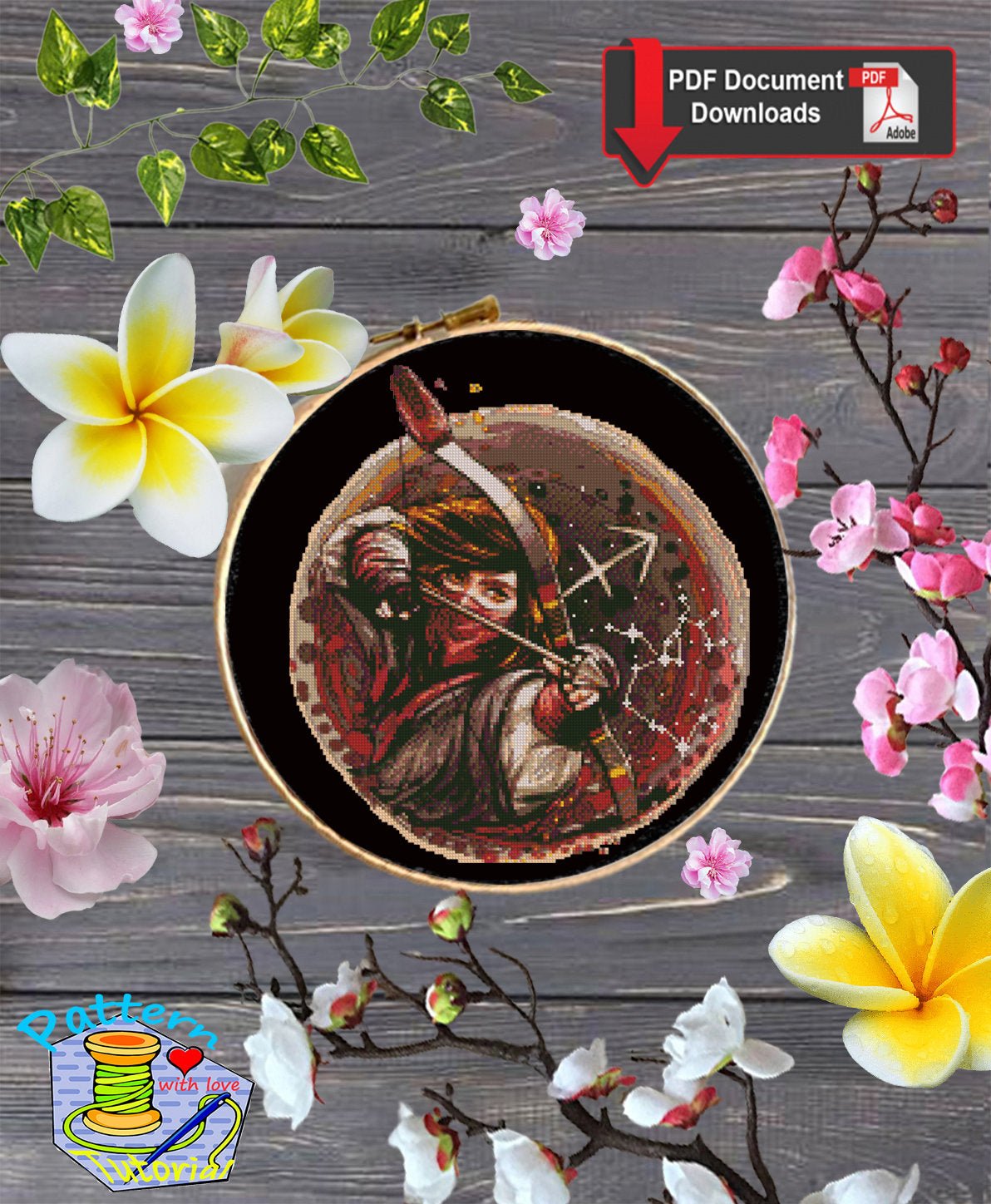 Sagittarius Cross Stitch Pattern PDF, Zodiac Archer Embroidery Design, Astrology Cross Stitch Chart, Horoscope Needlework, Instant Download - NuttyHappyHobby