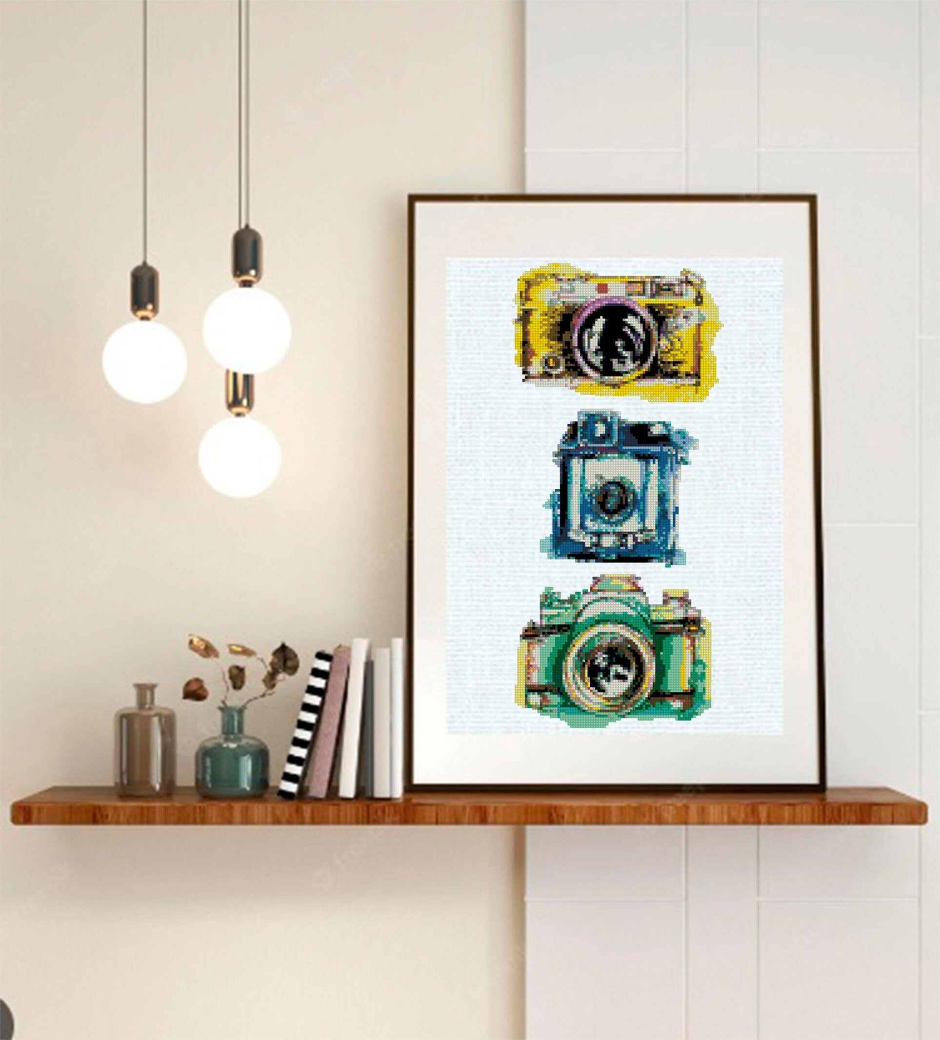 Vintage Camera Cross Stitch Pattern Set PDF, Retro Camera Embroidery Bundle, Photography Cross Stitch Collection, Instant Download pdf - NuttyHappyHobby