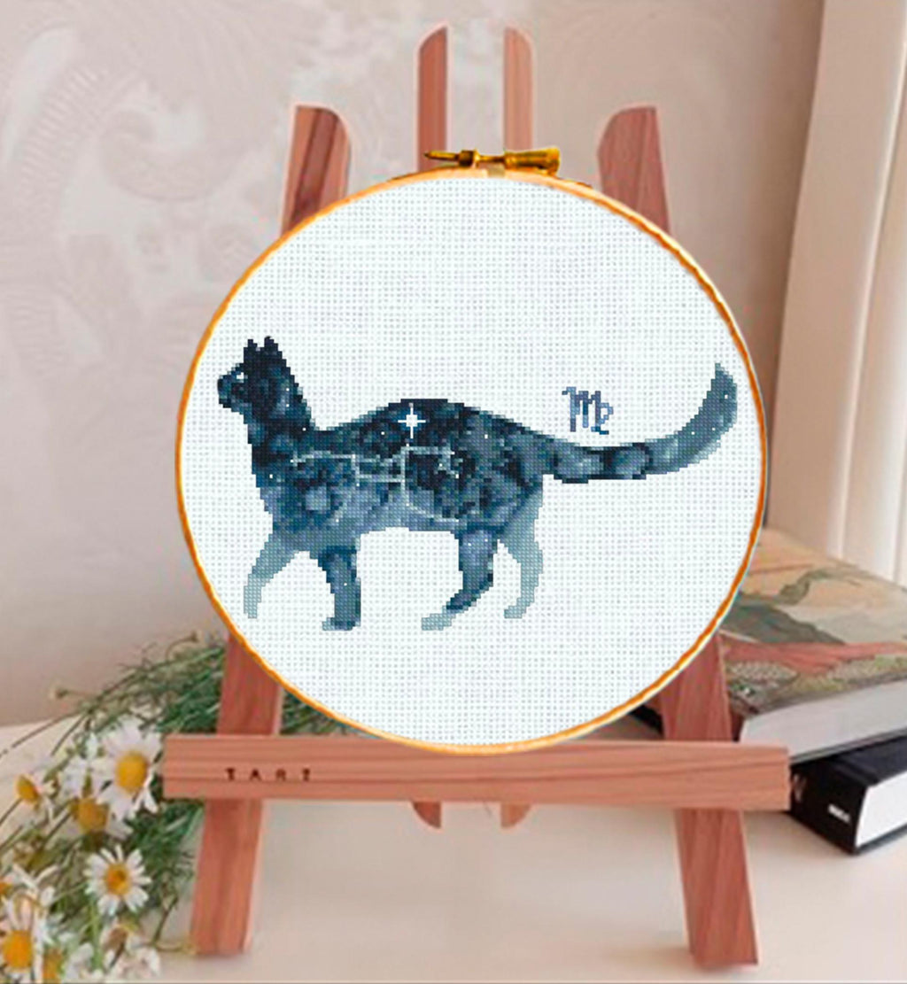 Virgo Cross Stitch Pattern PDF, Zodiac Maiden Embroidery Design, Astrology Constellation Cross Stitch Chart, Horoscope Needlework, Download - NuttyHappyHobby