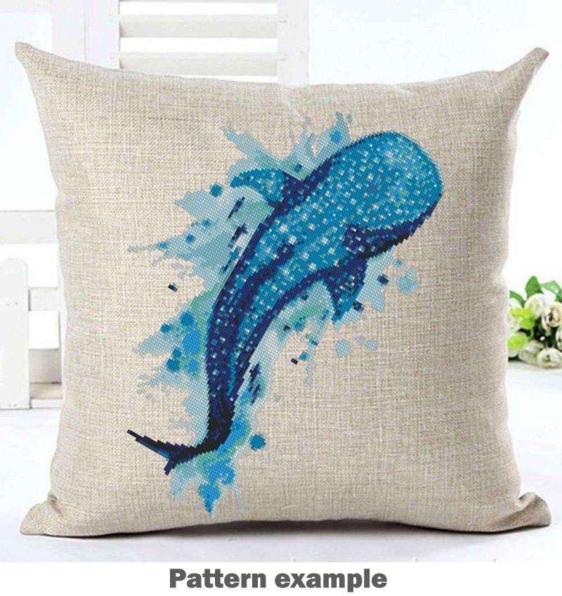 Whale set Cross Stitch Pattern PDF, Ocean Embroidery Pattern, Sea Life Cross Stitch, Whale Shark Pattern, Marine Animal Art,Instant Download - NuttyHappyHobby