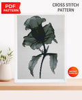 X - Ray Narcissus Cross Stitch Pattern PDF, Skeleton Flower Botanical Design, Minimalist Monochrome Embroidery Chart, Modern Hoop Wall Art - NuttyHappyHobby